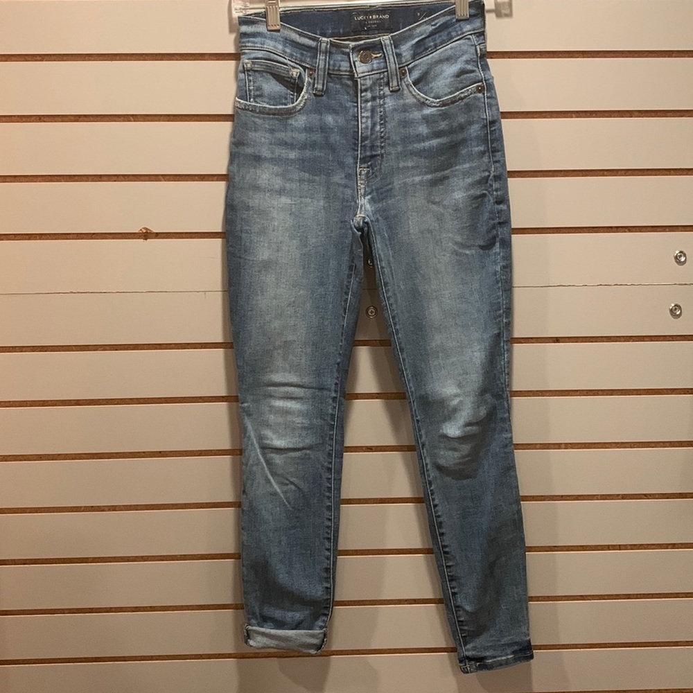 Lucky Brand denim jeans. Size 0/25. High rise skinny Bridgette.
